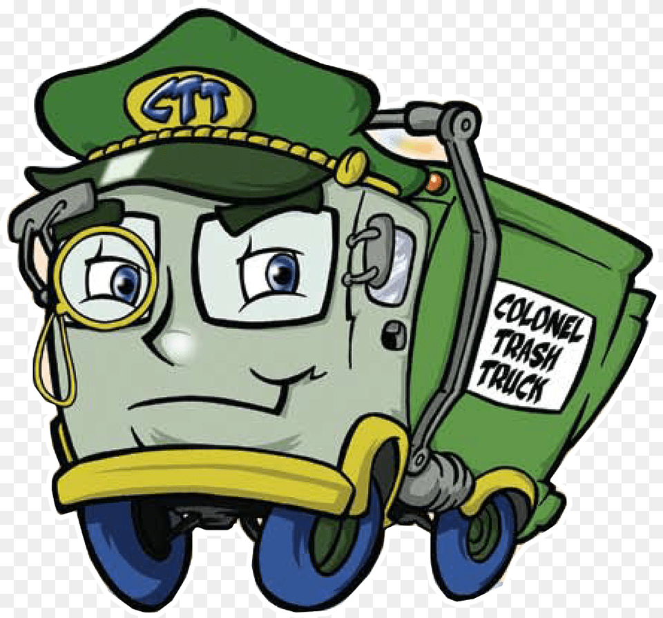Colonel Trash Truck And Green And Clean Team Save The Trash Truck, Cleaning, Person, Plant, Lawn Mower Png Image