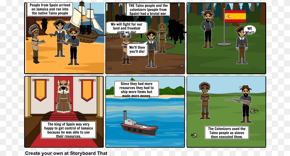 Colonization Of Jamaica Cartoon, Book, Comics, Publication, Person Free Png Download