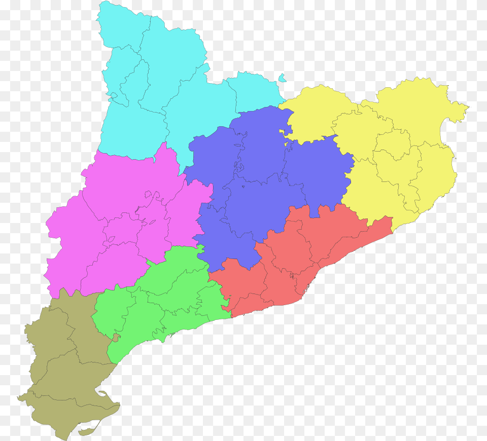 Color Blank Map Of Cataloniasrc Https Comunitats Autonomes De Catalunya, Chart, Plot, Atlas, Diagram Png