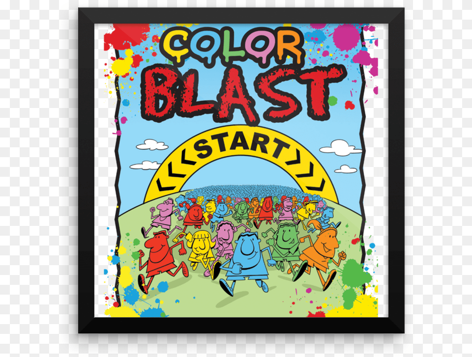 Color Blast Framed Poster Poster, Advertisement, Publication, Comics, Book Png Image
