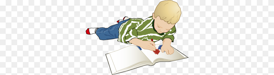Color Clipart Child, Person, Reading, Baby, Book Free Png Download