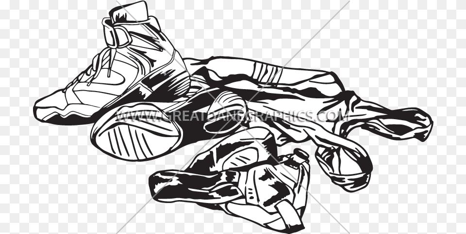 Color Clipart Wrestling Transparent Wrestling Line Art, Clothing, Footwear, Shoe, Sneaker Free Png Download