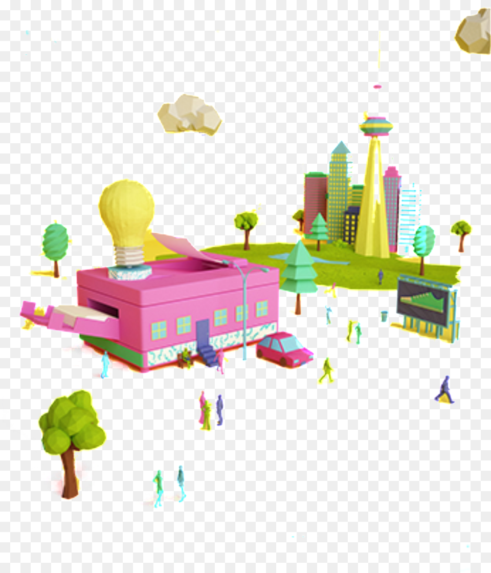 Color Fairy Tale Building Model Design 3d Multfilmi, Toy Free Png