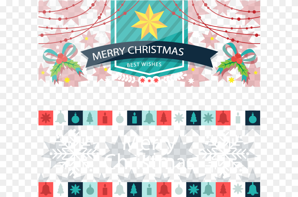 Color Flat Christmas Banners Graphic Design, Advertisement, Poster, Art, Graphics Free Png Download