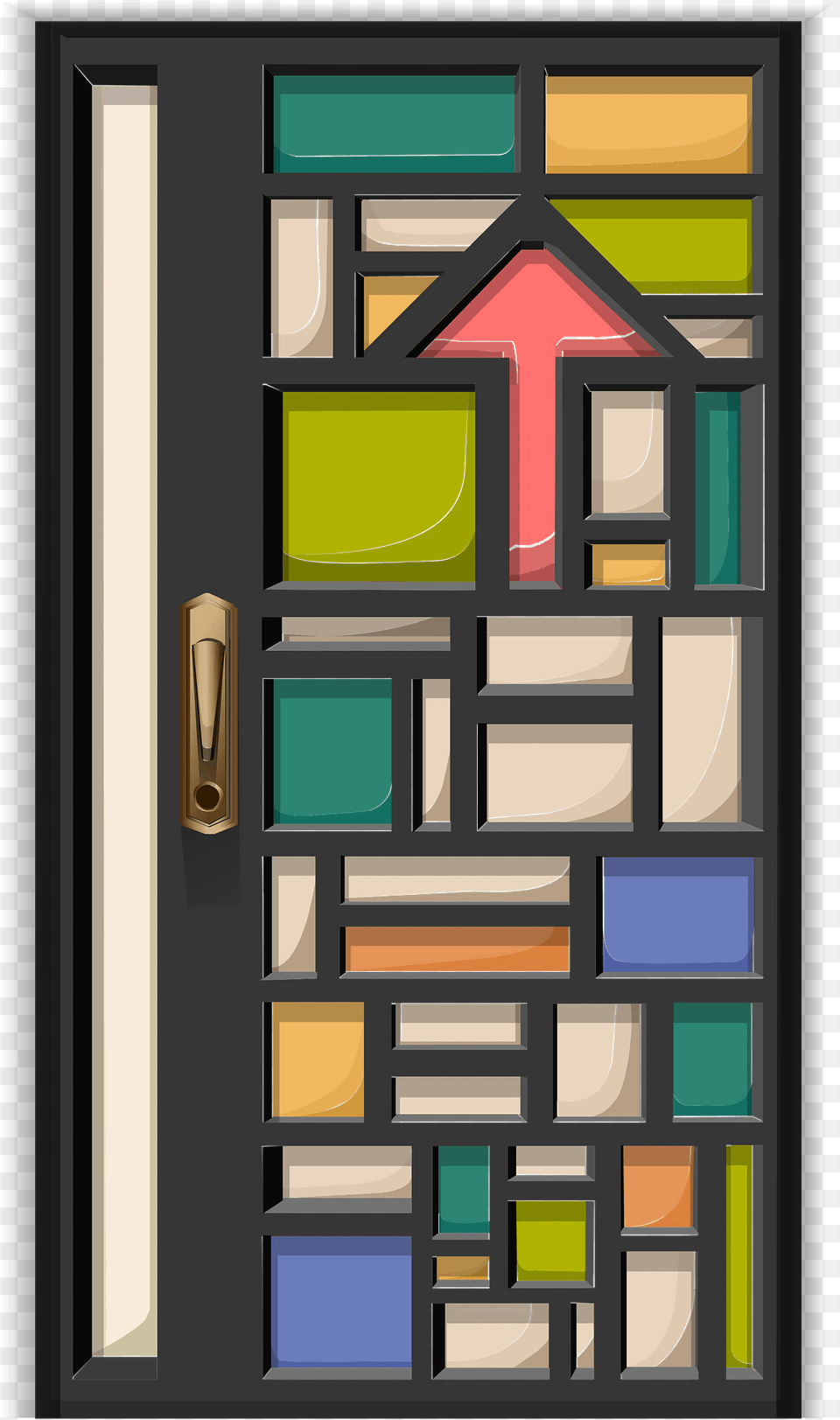 Color Glass Door Clipart, Art, Collage, Modern Art Free Png