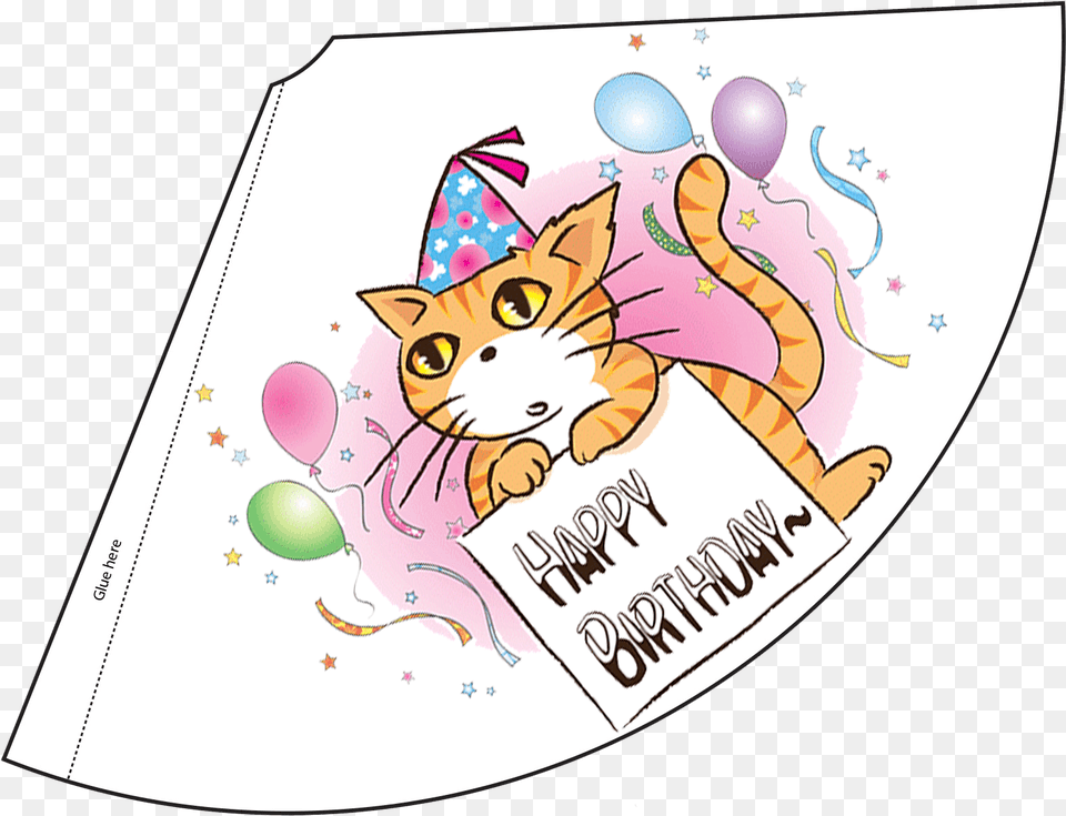 Color Happy Birthday Hat Print, Person, People, Animal, Mammal Free Png Download