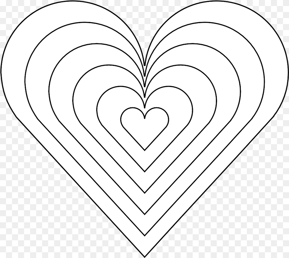 Color Heart Black White Line Art 999px Rainbow Heart Coloring Page Png Image