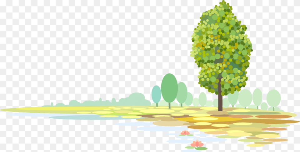 Color Landscape Nature Vector Background Banner, Plant, Vegetation, Land, Tree Png