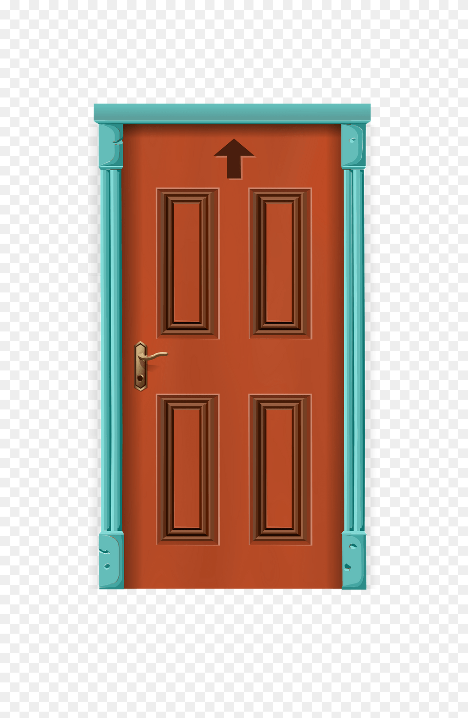 Color Painting Orange Door Clipart, Gate Png Image
