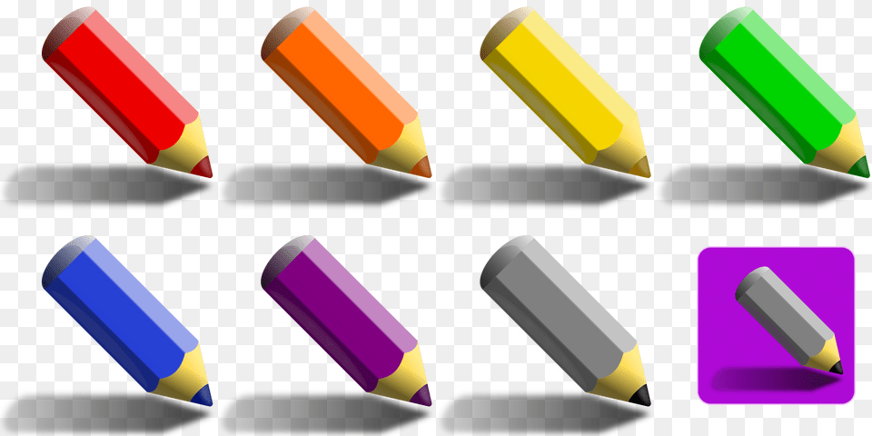 Color Pencils Icons, Pencil Free Png Download