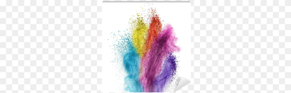 Color Powder Explosion Isolated On White Wall Mural French Nerds Arched Powder Makeup Brush Dome Shaped, Dye Png Image