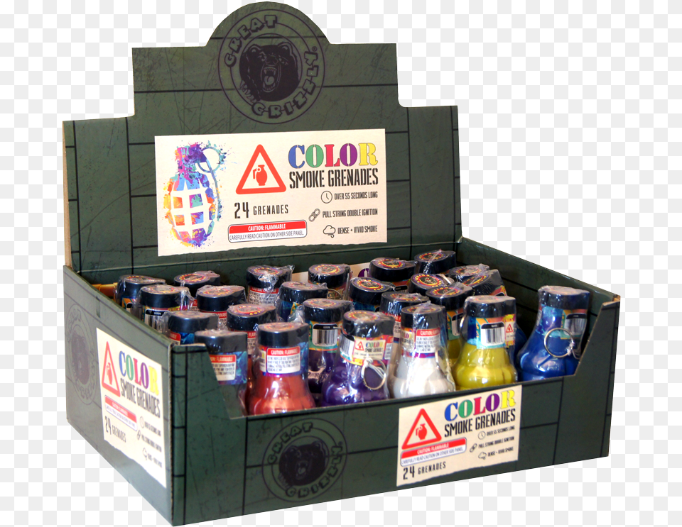 Color Smoke Grenades Box, Alcohol, Beer, Beverage, Tin Png Image