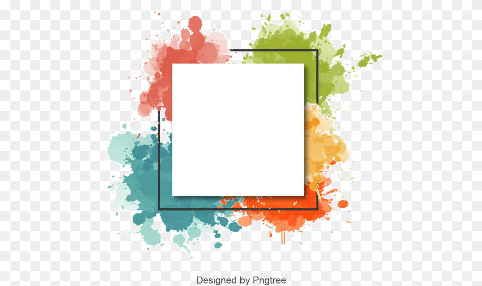 Color Splash Border, White Board Png Image