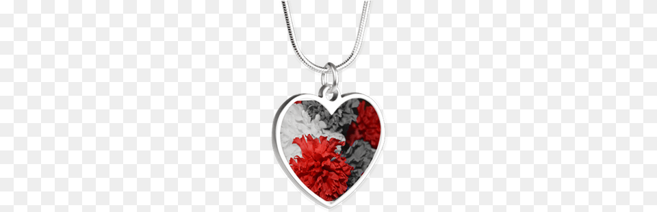 Color Splash Red Carnations Necklaces Silver Heart Necklace Golden Sparkle Unicorn With Butterflies, Accessories, Jewelry, Pendant, Locket Free Png