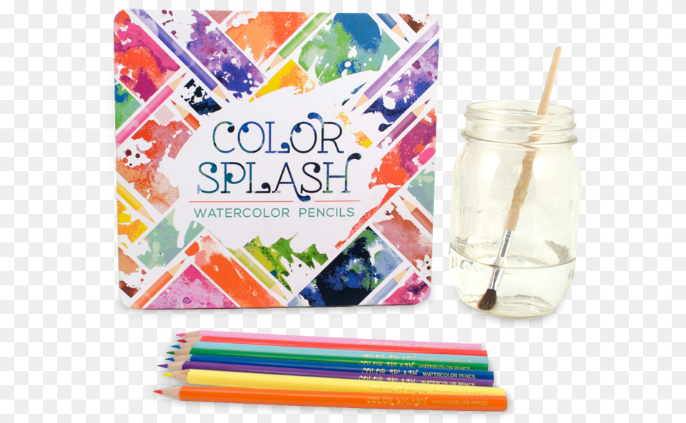 Color Splash Watercolor Pencils International Arrivals Color Splash Watercolor Pencils, Jar, Beverage, Milk Png