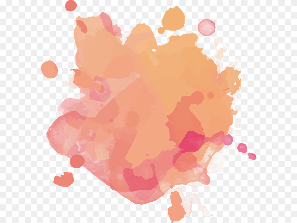 Color Spot Watercolour Orange Pink Background Aquarell Farbtropfen, Mineral, Person, Flower, Petal Free Png
