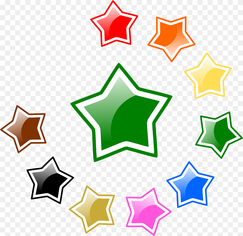 Color Star Heart, Star Symbol, Symbol Free Transparent Png