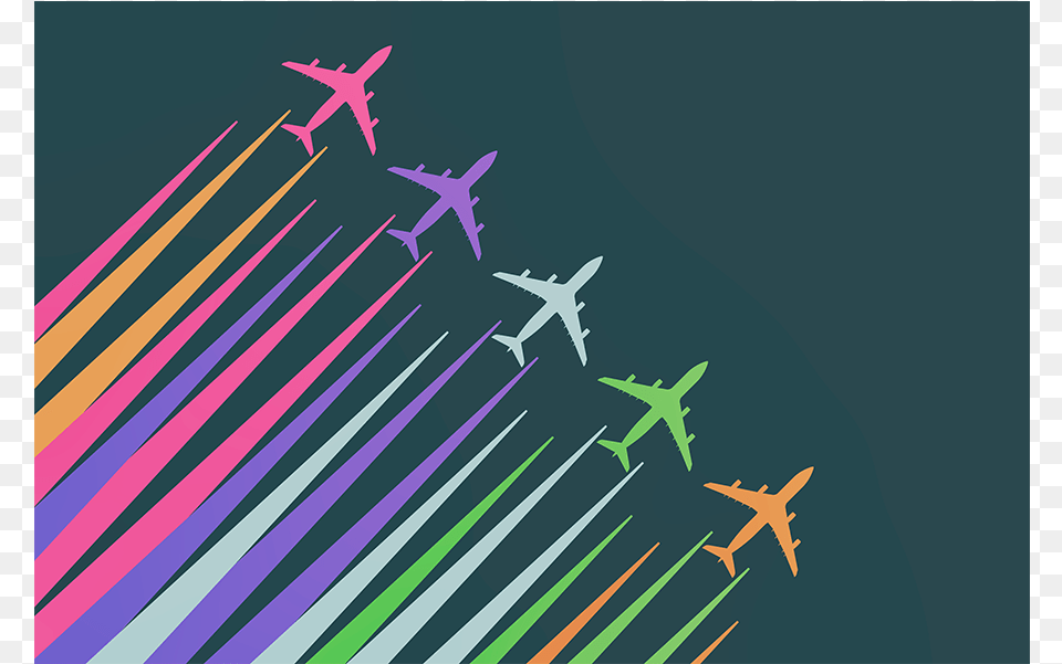 Color Trails Icanvas Color Trails Art By 08 Left Canvas Art Wall, Aircraft, Airliner, Airplane, Transportation Free Png Download