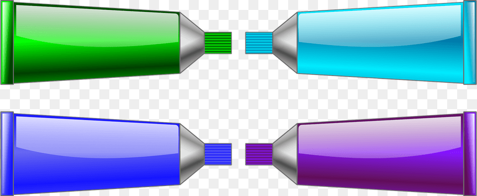 Color Tube Green Blue Cyan And Purple Clipart, Bottle, Plastic, Toothpaste Png
