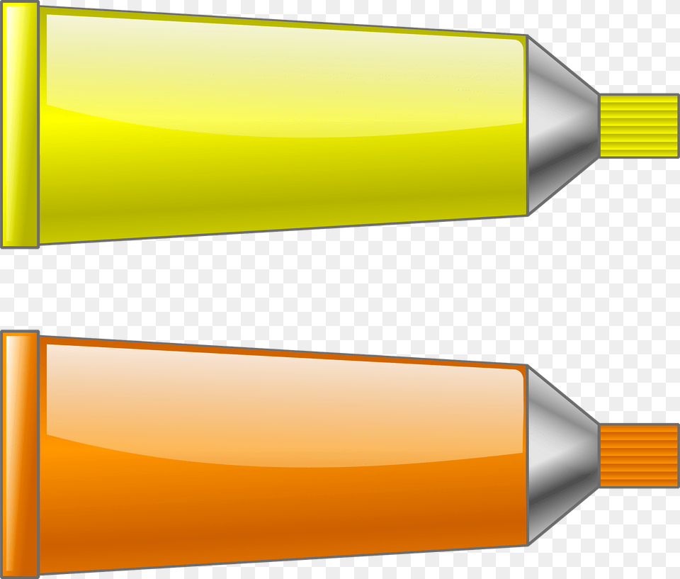 Color Tubes Yellow And Orange Clipart, Pencil Free Png