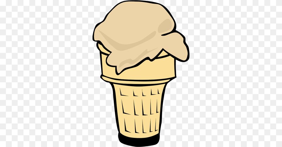 Color Vector Illustration Of Ice Cream In A Half Cone Public, Dessert, Food, Ice Cream, Soft Serve Ice Cream Free Png Download