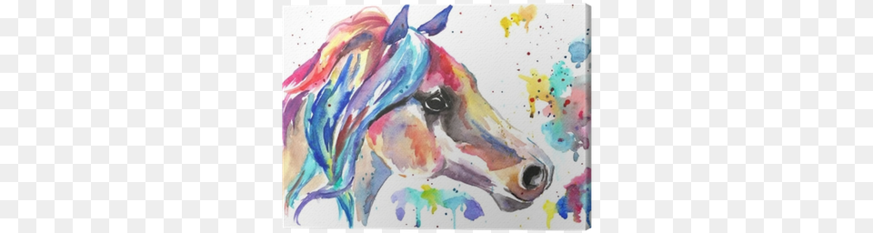 Color Watercolor Illustration Caballos Dibujados A Color, Art, Modern Art, Painting, Animal Free Transparent Png