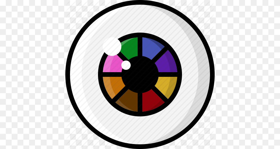 Color Wheel Eye Eyeball Eyesight Rainbow Vision Icon, Art Png