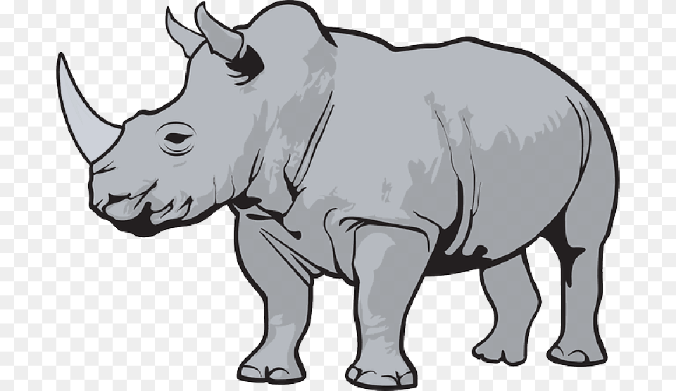 Color Wild Horn Animal Zoo Rhino Horns Rhino Clipart, Wildlife, Mammal, Cattle, Cow Free Png