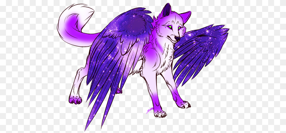 Color Wolf With Wings, Purple, Animal, Cat, Mammal Free Png