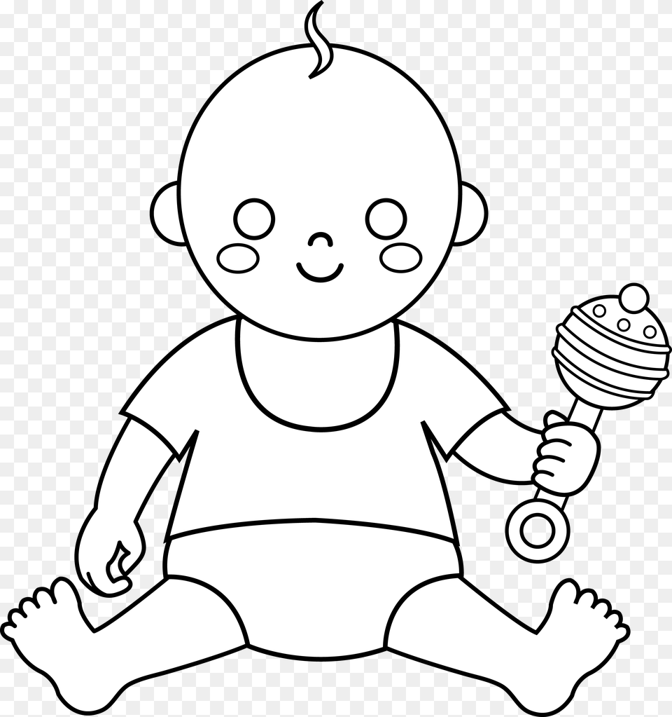 Colorable Baby Design, Person, Art, Face, Head Free Transparent Png