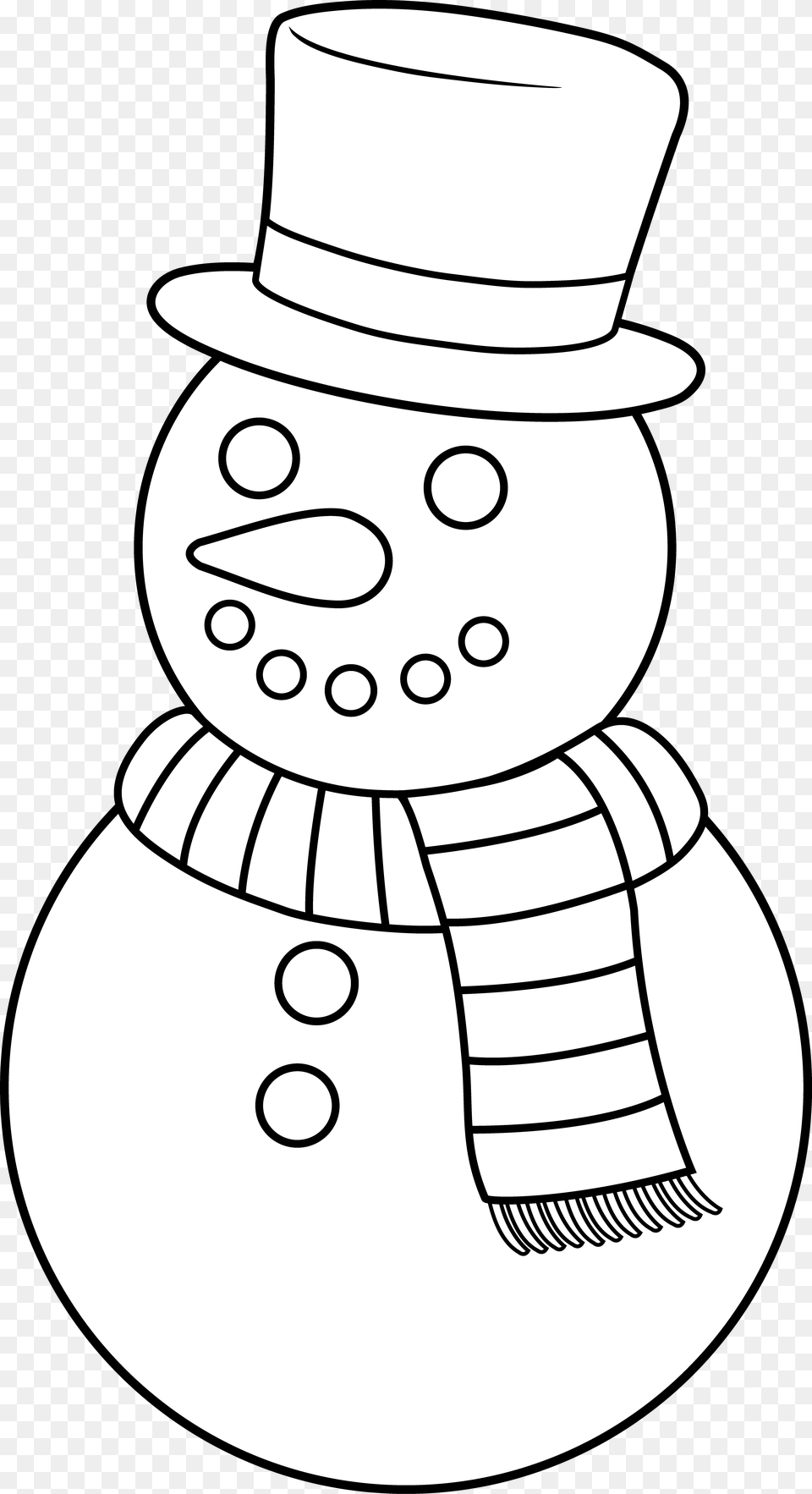Colorable Christmas Snowman Snowman Clipart Black And White, Nature, Outdoors, Winter, Snow Free Transparent Png