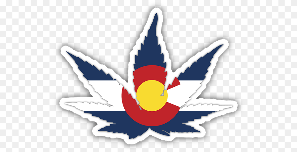 Colorado Cannabis Flag Sticker Emblem, Animal, Fish, Sea Life, Shark Free Png Download