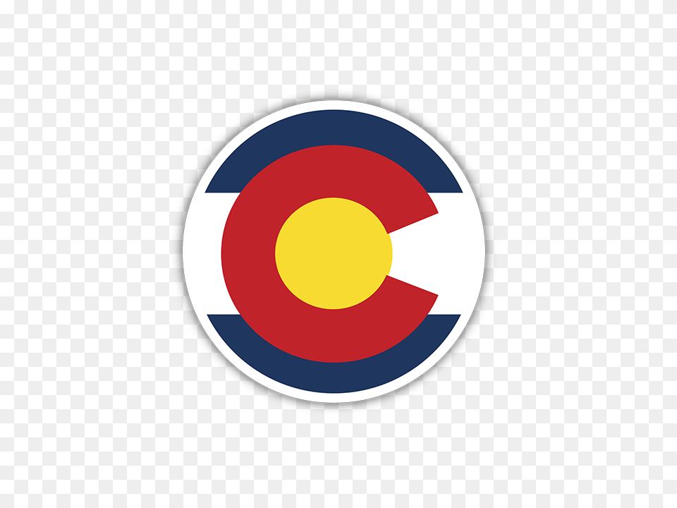 Colorado Flag Circle Bumper Sticker, Logo Png