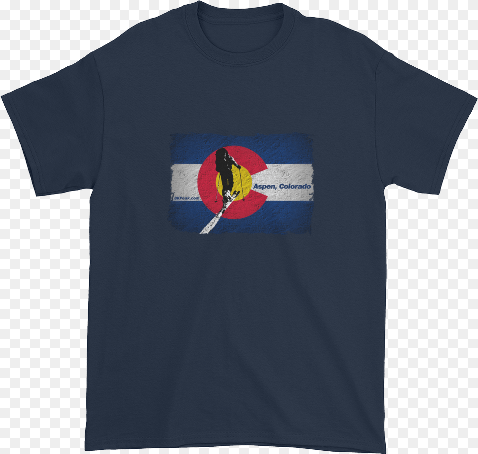 Colorado Flag Uphill Touring T Shirt T Shirt, Clothing, T-shirt, Person Free Png Download