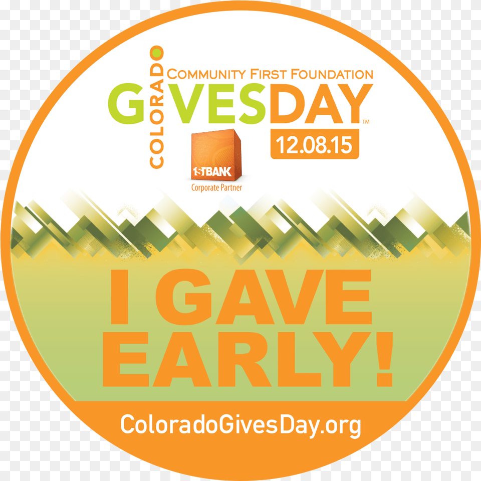 Colorado Gives Day, Disk, Advertisement, Poster, Dvd Free Transparent Png