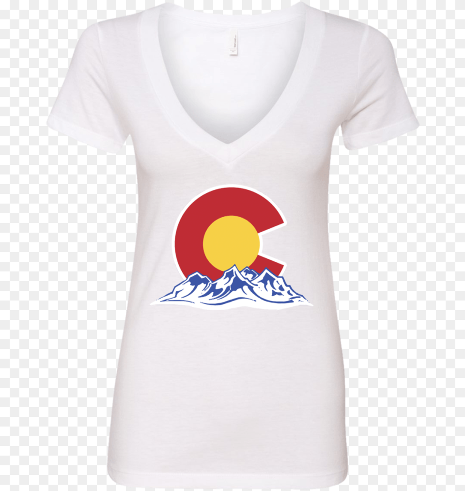 Colorado Mountain Silhouette Ladies Crescent, Clothing, T-shirt, Shirt Png