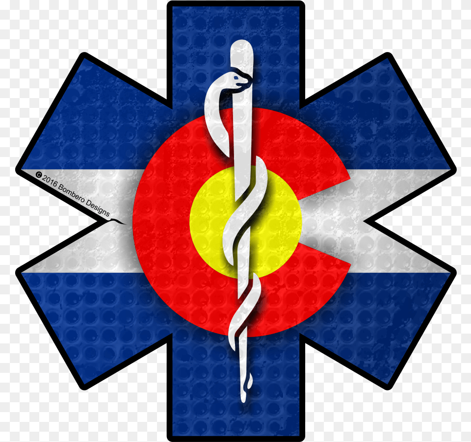Colorado Star Of Life Sticker Bombero Designs, Symbol, Emblem Free Transparent Png