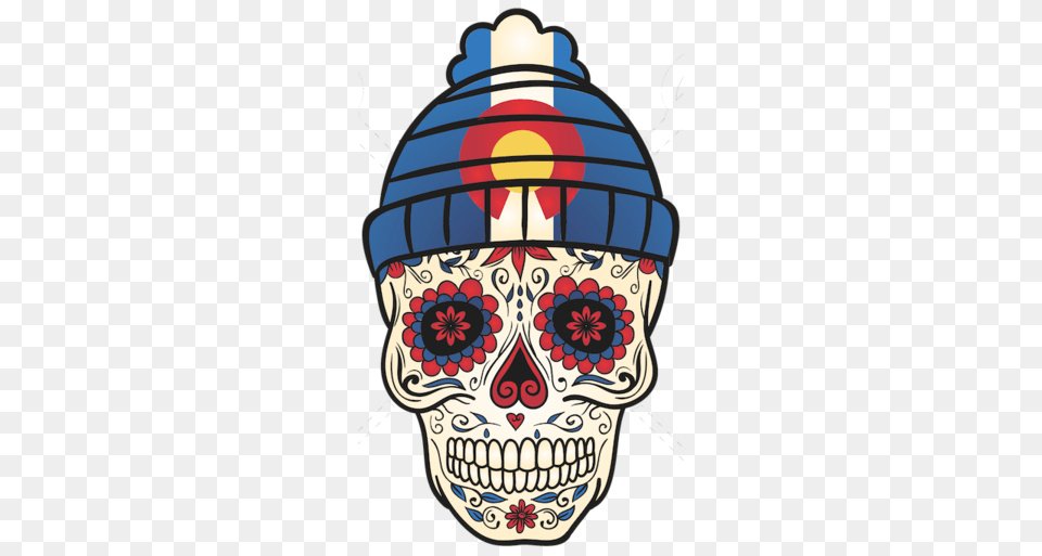 Colorado Sugar Skull Sticker Tee Shirts And Gear, Art, Person Free Transparent Png