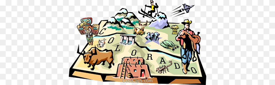 Colorado Vignette Map Royalty Free Vector Clip Art Illustration, Book, Comics, Publication, Person Png
