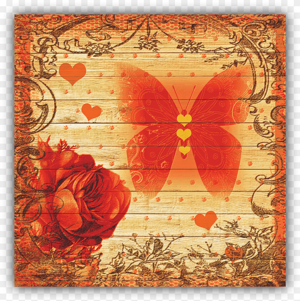 Colorchallenge Mon Red Exotic Red Butterfly Art Blank Recipe Books Png Image