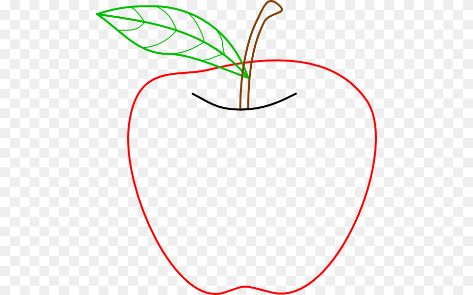 Colored Apple Outline Clip Arts Download, Food, Fruit, Plant, Produce Png Image