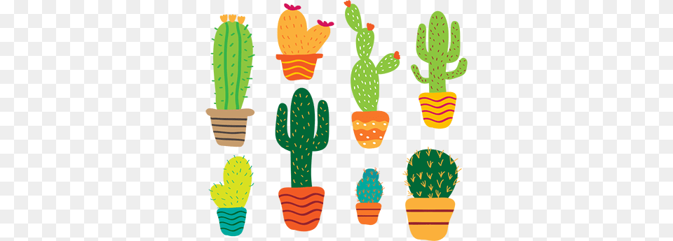 Colored Cactus Clipart Clipart, Art, Graphics, Modern Art, Pattern Png Image