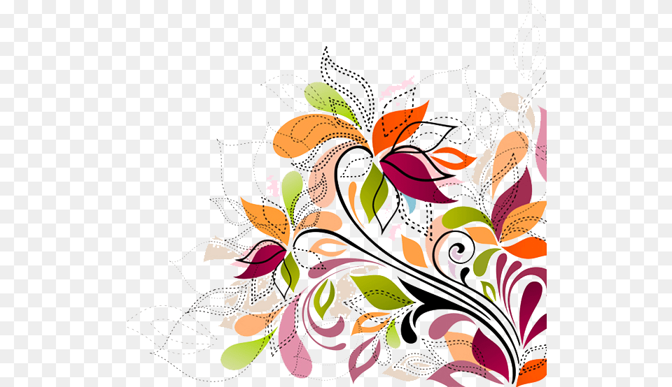 Colored Floral Background Flower Colour Full, Art, Floral Design, Graphics, Pattern Free Png Download