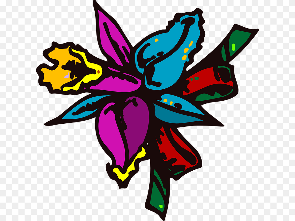 Colored Floral Image With Transparent Background Cartoon Flowers, Art, Floral Design, Graphics, Pattern Png
