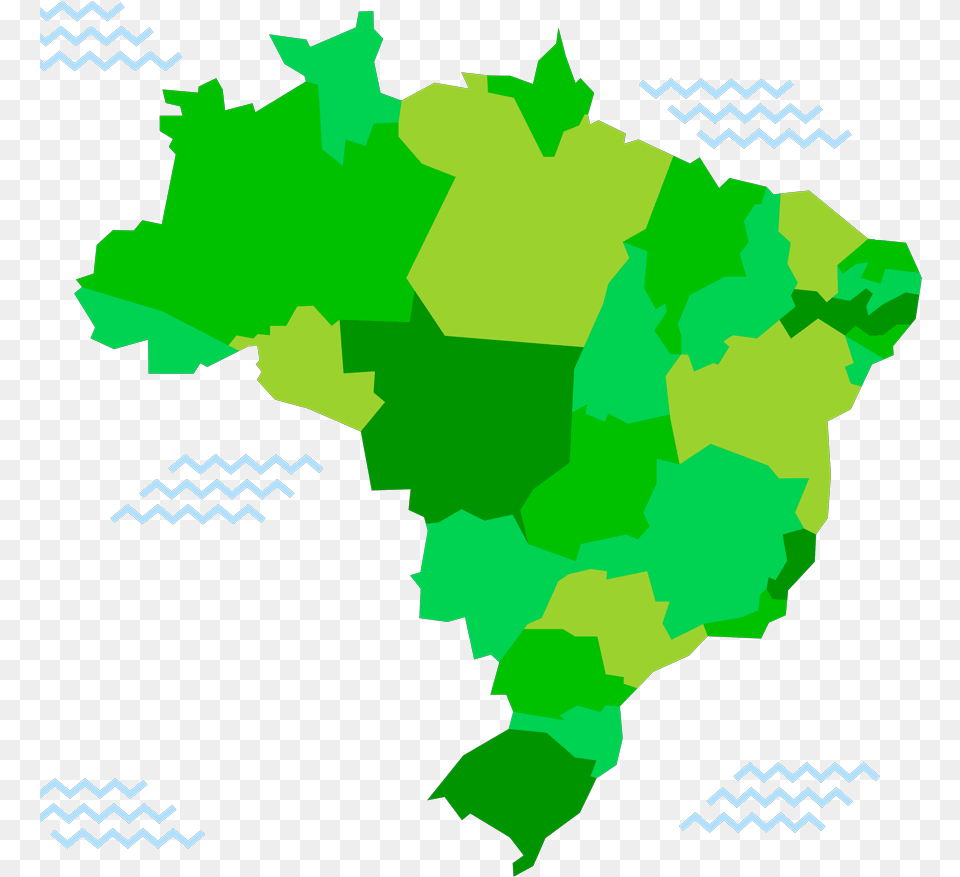 Colored Map Of Brazil, Chart, Plot, Atlas, Diagram Free Transparent Png