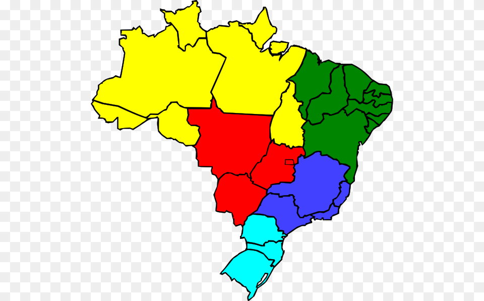 Colored Map Of Brazil Clip Arts For Web, Chart, Plot, Atlas, Diagram Free Png