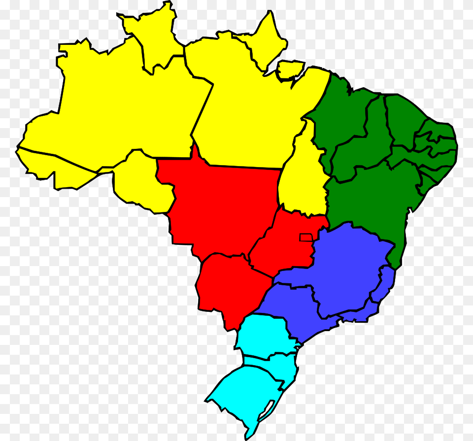 Colored Map Of Brazil Clip Arts For Web, Chart, Plot, Atlas, Diagram Free Png Download