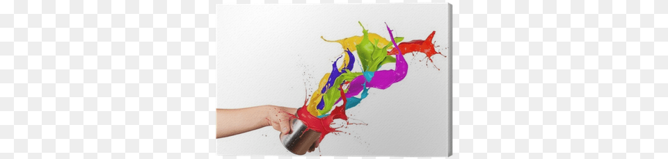 Colored Paint Splashes Splashing Out Of Can Canvas Paint Free Png Download