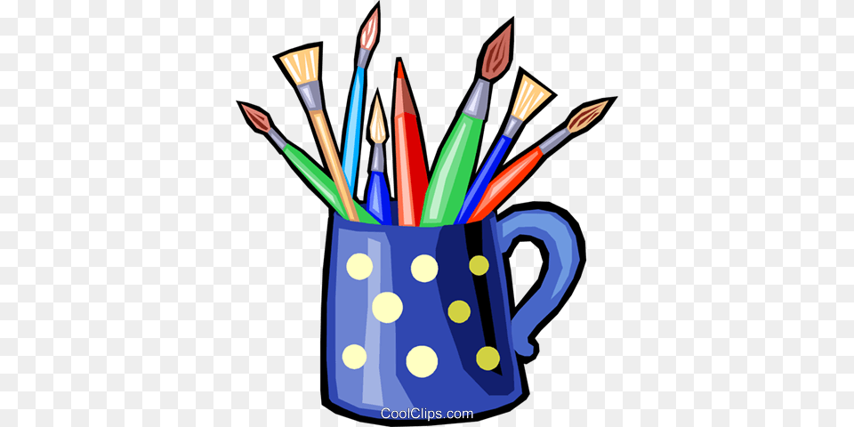 Colored Pencils And Paint Brushes Royalty Vector Clip Art, Brush, Device, Tool Free Png Download