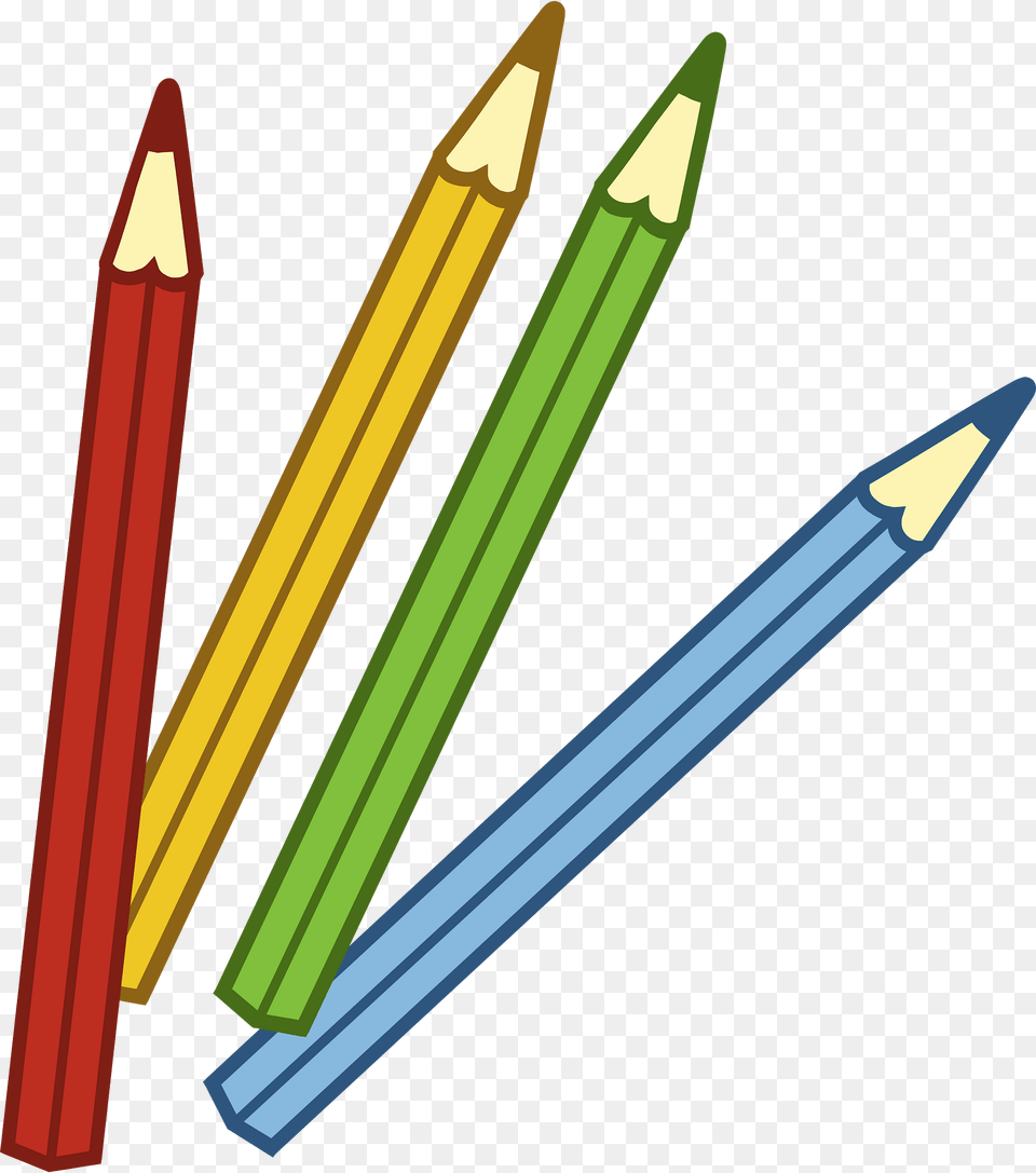 Colored Pencils Clipart, Pencil, Rocket, Weapon Free Transparent Png